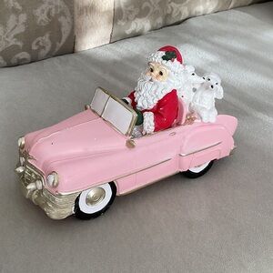 Santa & Poodles in Pink Car Tabletop Décor by Ashland
